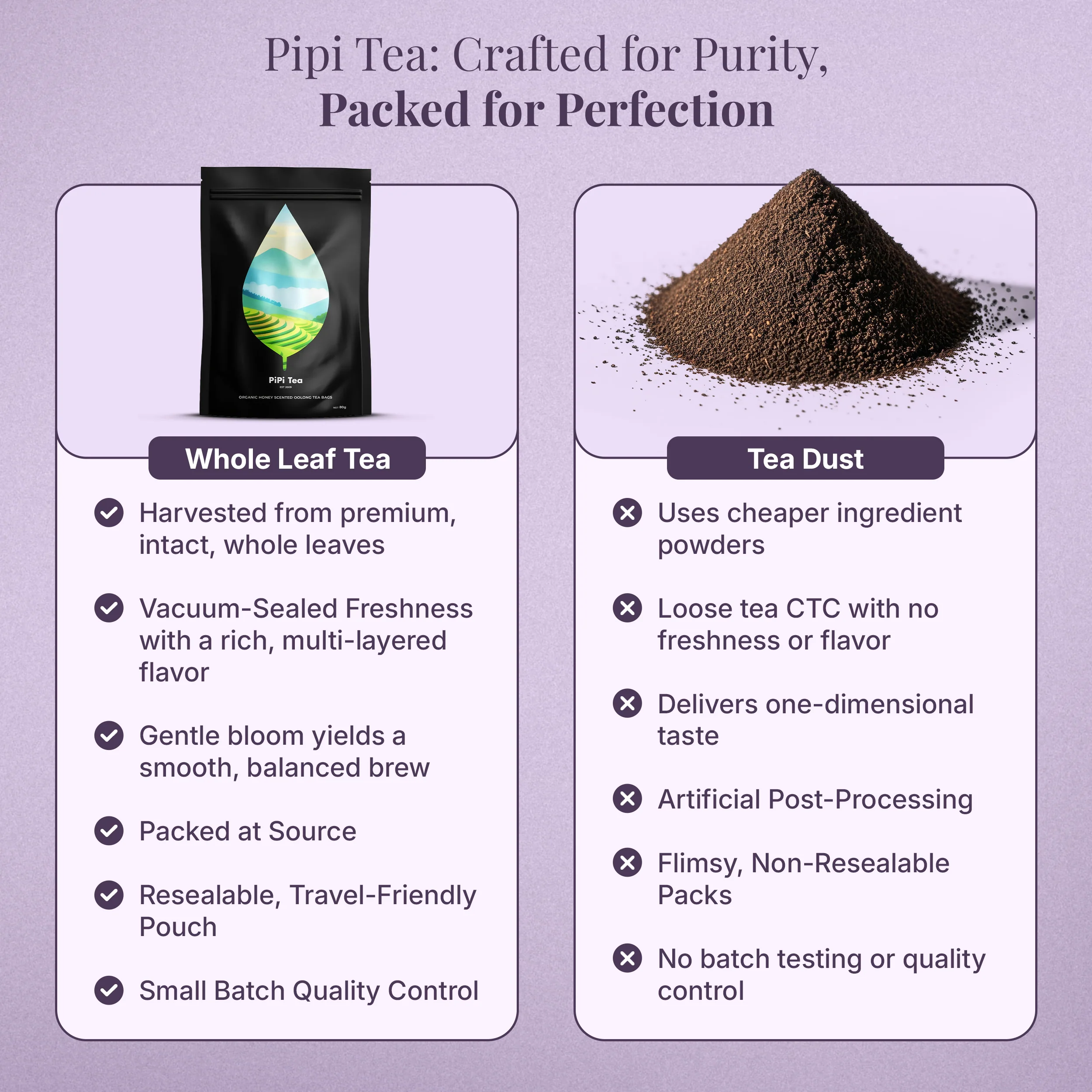 5x PiPi Tea Organic Tea Bags | Tea Leaves From Pu'er | Non GMO, Gluten Free, Naturally High Grown | Whole Loose-Leaf Tea Bags Beverage - Image 7